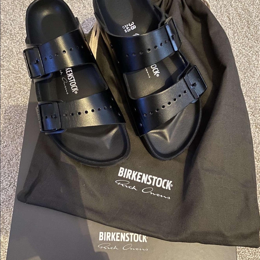 rick owen x birkenstock collab; size: w 38; black